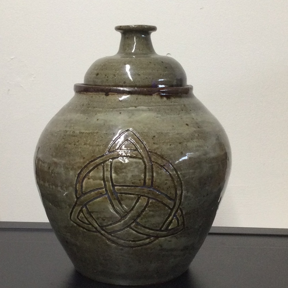 Handmade Clay Jar With Candle Holder Lid